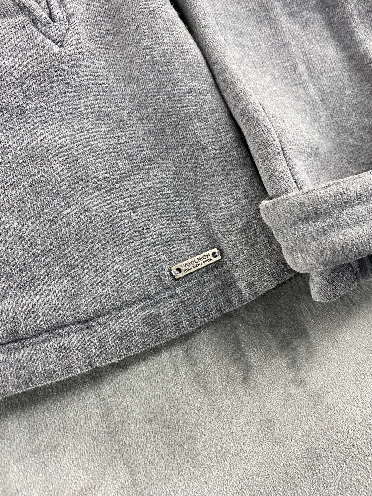 Cappotto Woolrich grigio doppiopetto con collo in pelliccia – Donna Taglia M