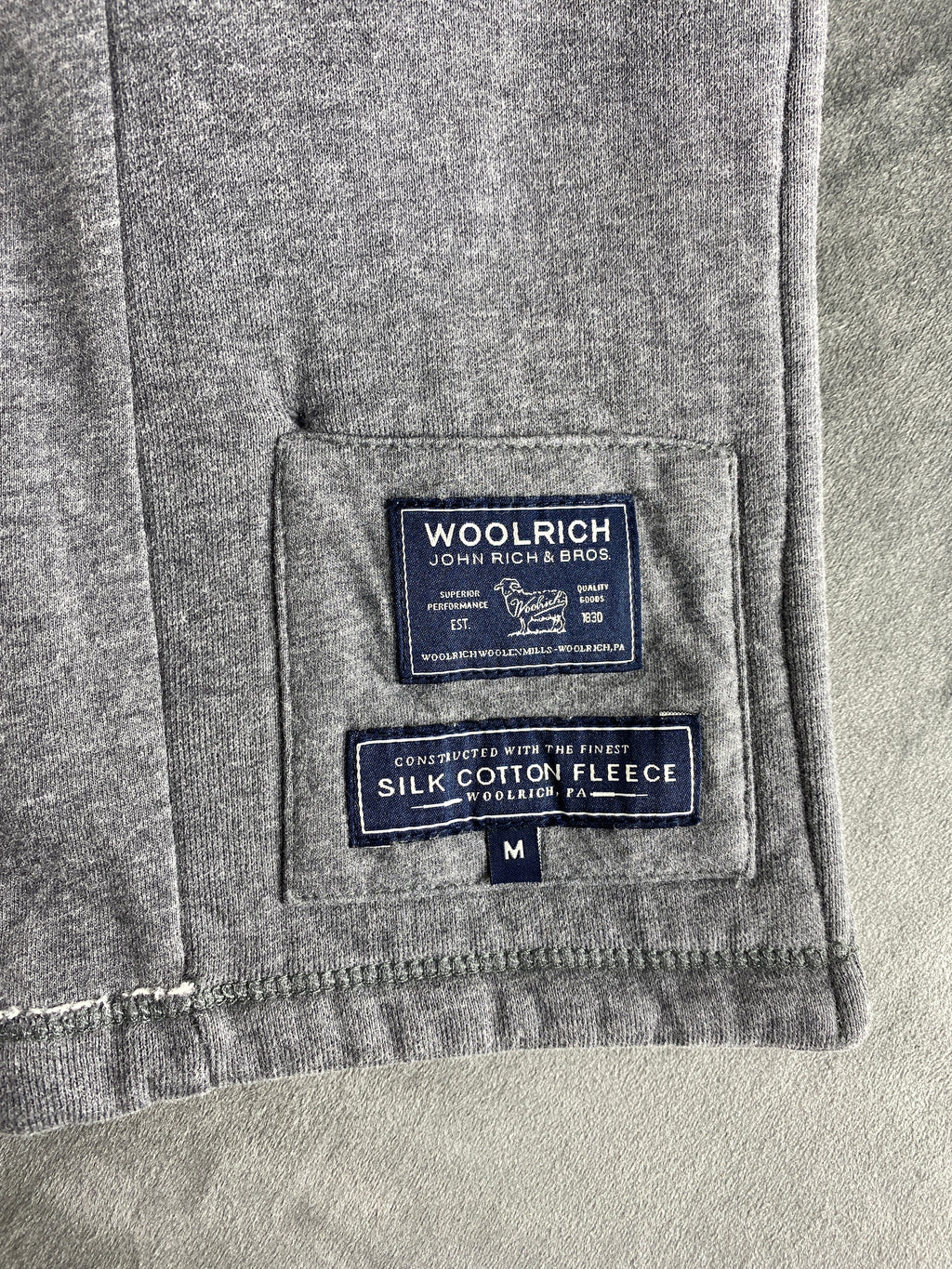 Cappotto Woolrich grigio doppiopetto con collo in pelliccia – Donna Taglia M