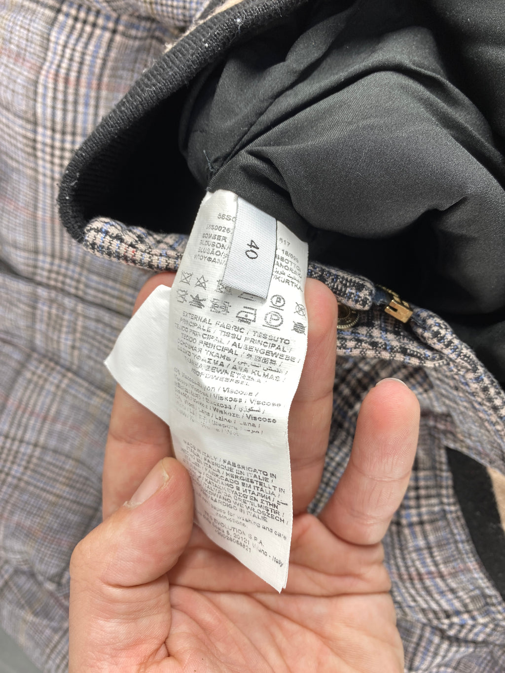 Bomber Trussardi Jeans principe di Galles grigio – Donna Taglia S (IT 40)