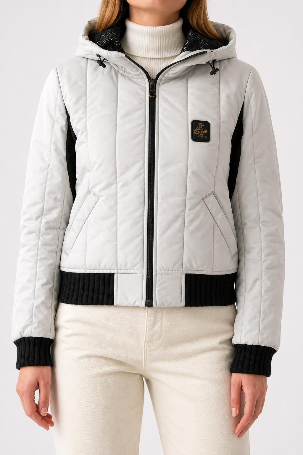 Giubbotto imbottito Refrigiwear bianco con cappuccio – Donna Taglia M