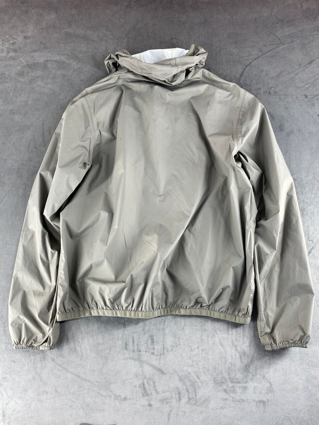 Giacca a vento K-Way grigia con cappuccio – Donna Taglia XL