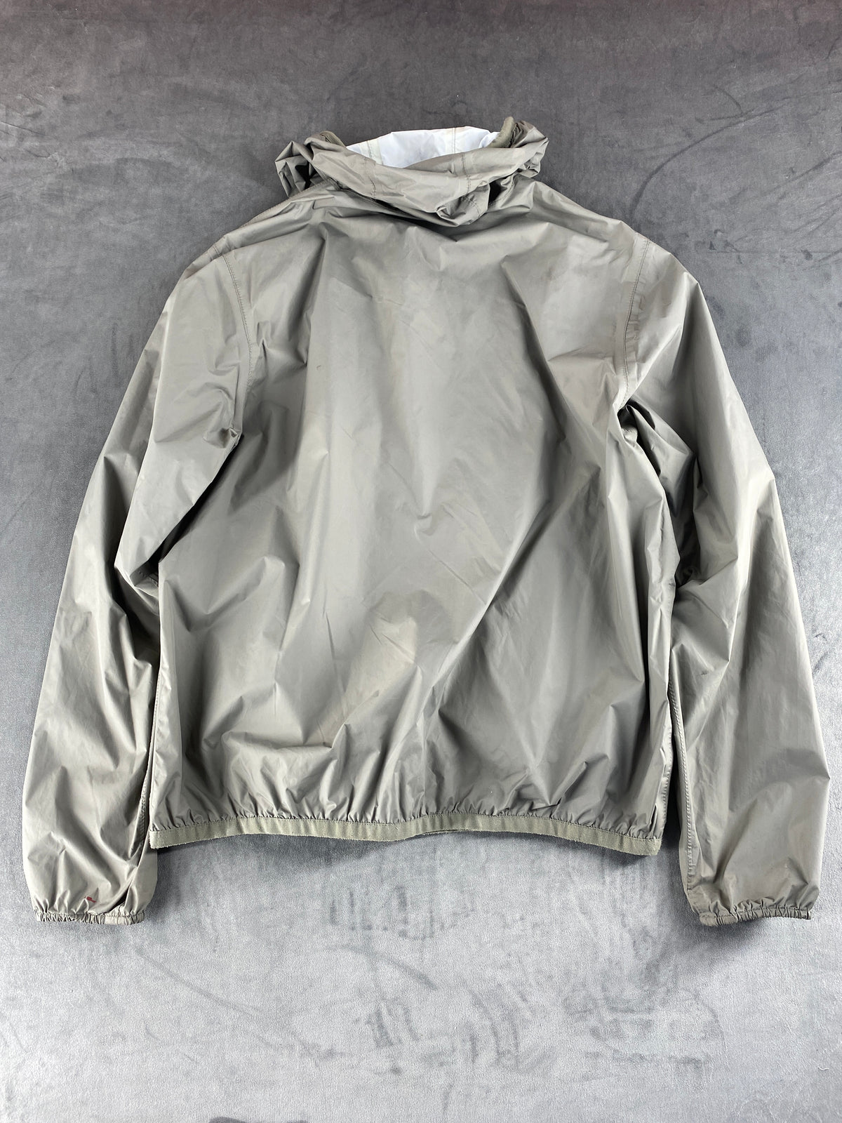 Giacca a vento K-Way grigia con cappuccio – Donna Taglia XL