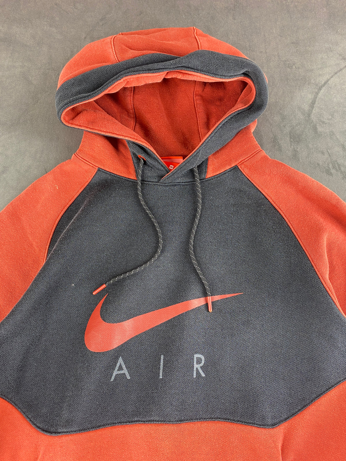 Felpa Nike Air con cappuccio arancione e grigia – Donna Taglia M