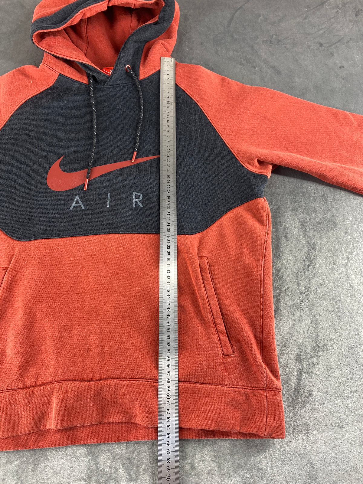 Felpa Nike Air con cappuccio arancione e grigia – Donna Taglia M