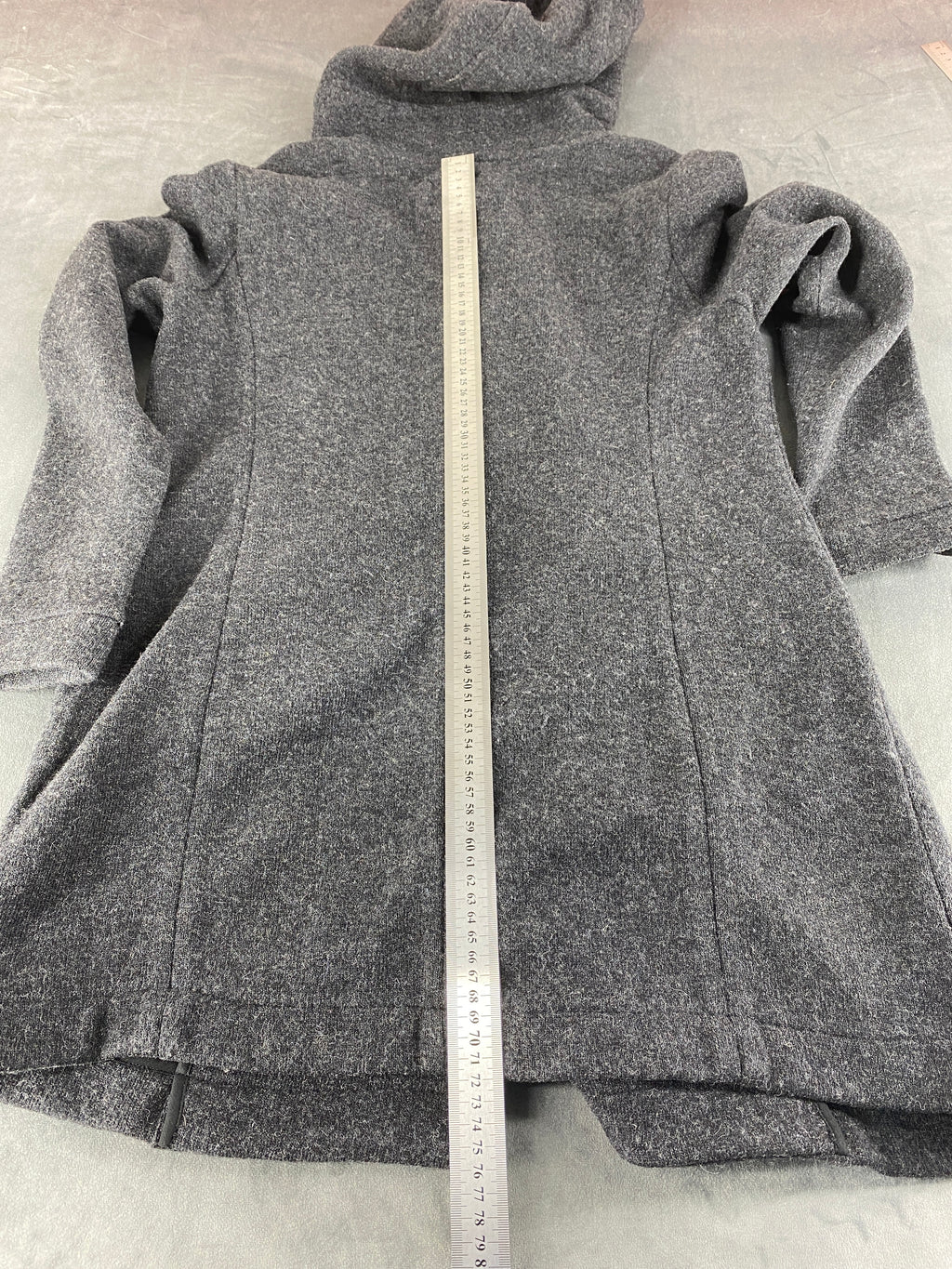 Cappotto in lana Woolrich grigio con cappuccio – Donna Taglia S