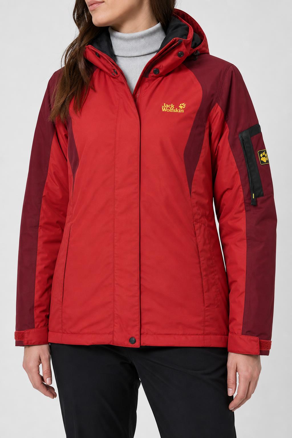 Giacca 3 in 1 Jack Wolfskin rossa – Donna Taglia S