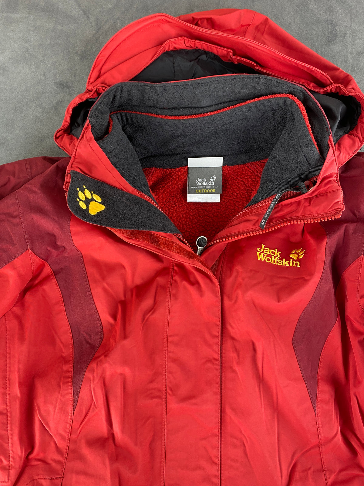 Giacca 3 in 1 Jack Wolfskin rossa – Donna Taglia S