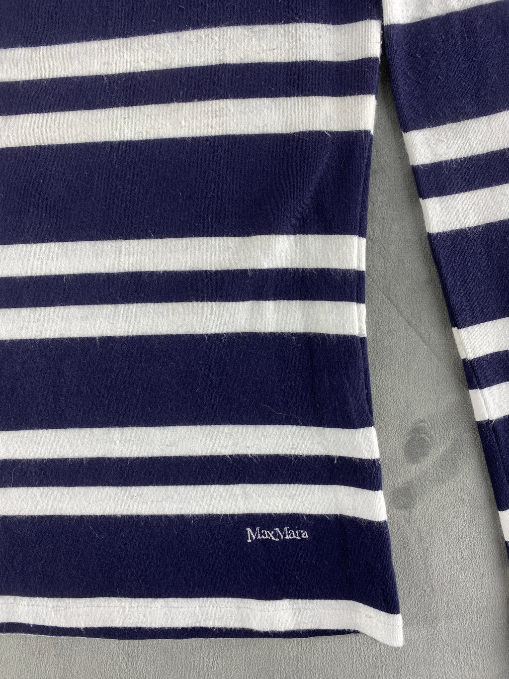 Maglia a righe Max Mara navy e bianca scollo quadrato – Donna Taglia S