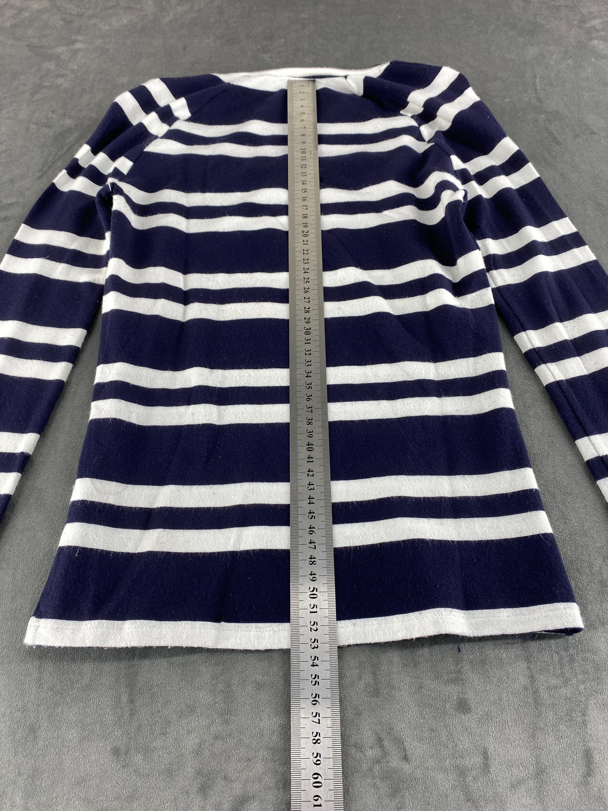 Maglia a righe Max Mara navy e bianca scollo quadrato – Donna Taglia S