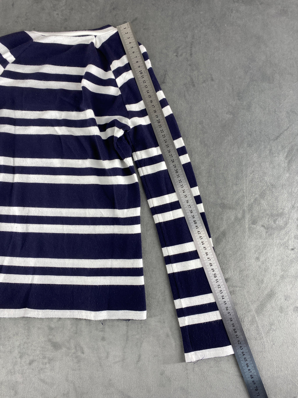 Maglia a righe Max Mara navy e bianca scollo quadrato – Donna Taglia S