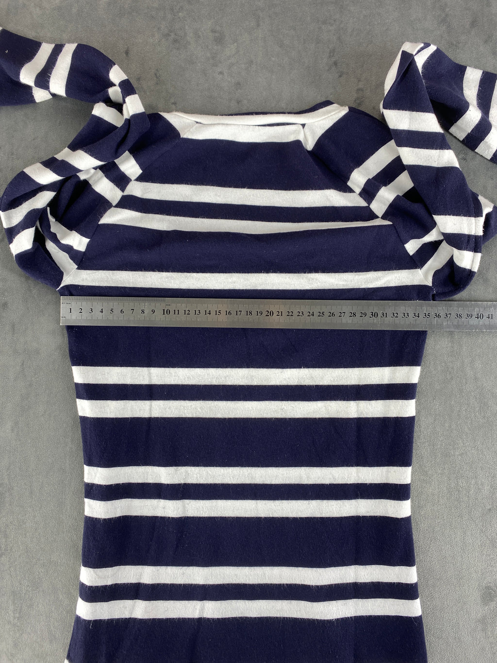Maglia a righe Max Mara navy e bianca scollo quadrato – Donna Taglia S