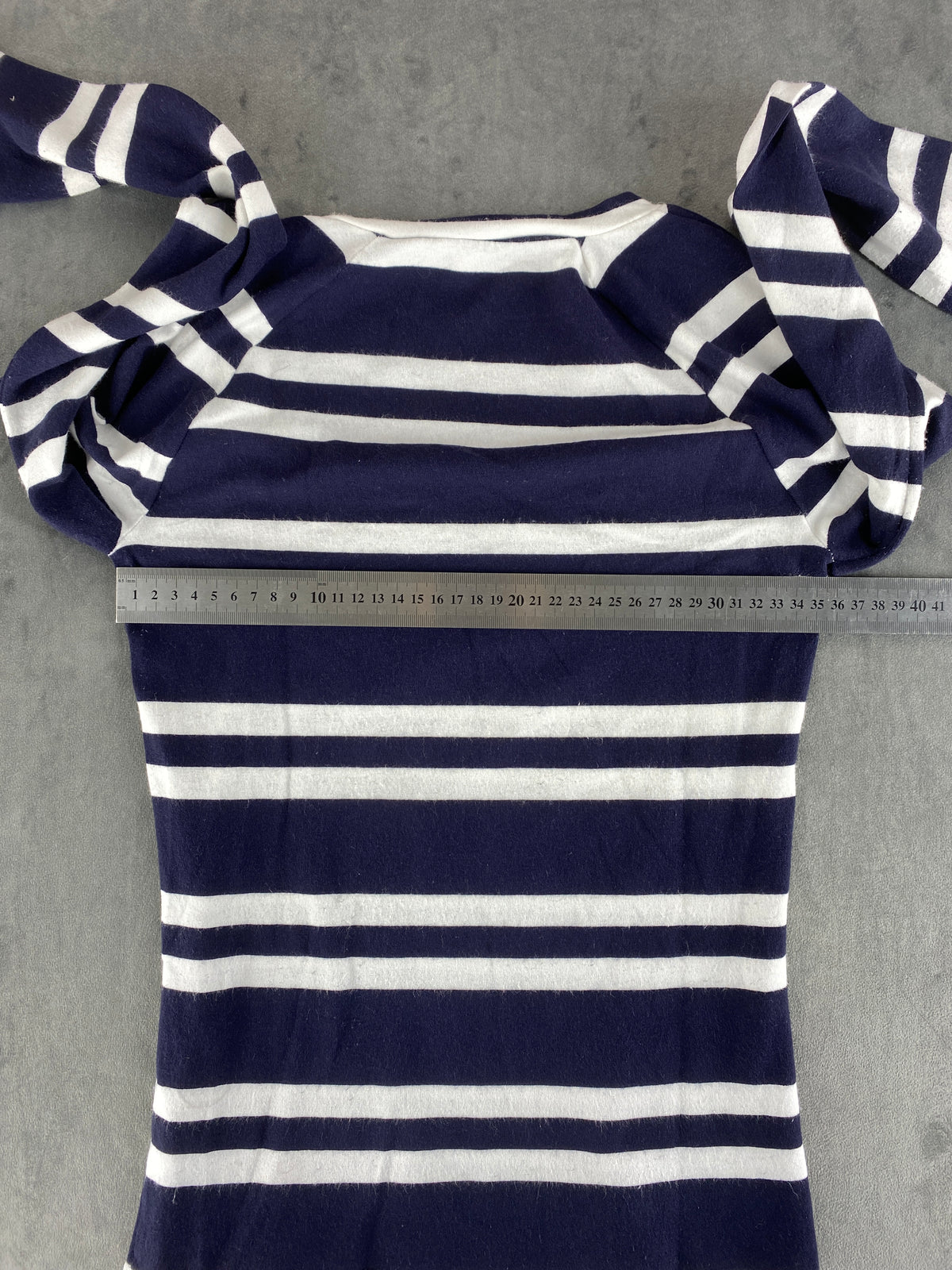Maglia a righe Max Mara navy e bianca scollo quadrato – Donna Taglia S