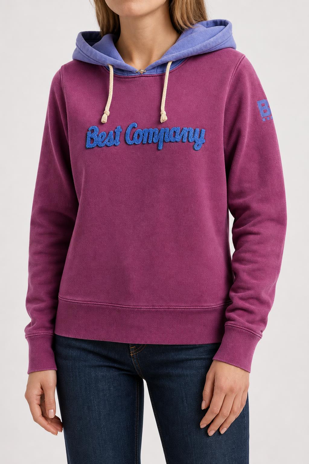 Felpa con cappuccio Best Company viola – Donna Taglia S