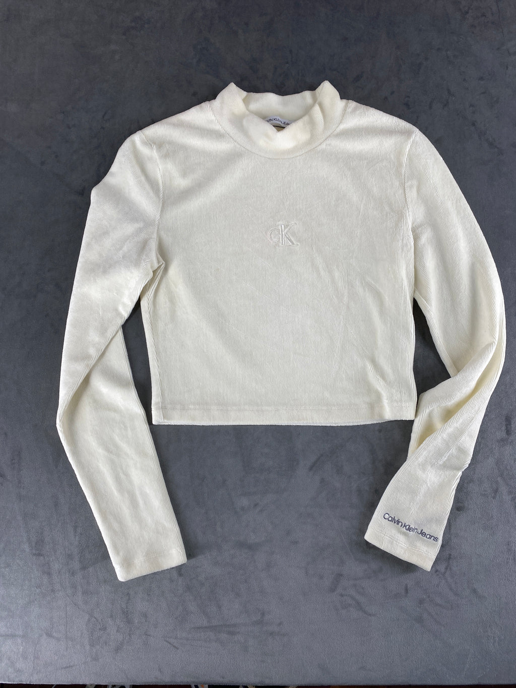 Dolcevita in velluto Calvin Klein Jeans crema – Donna Taglia S
