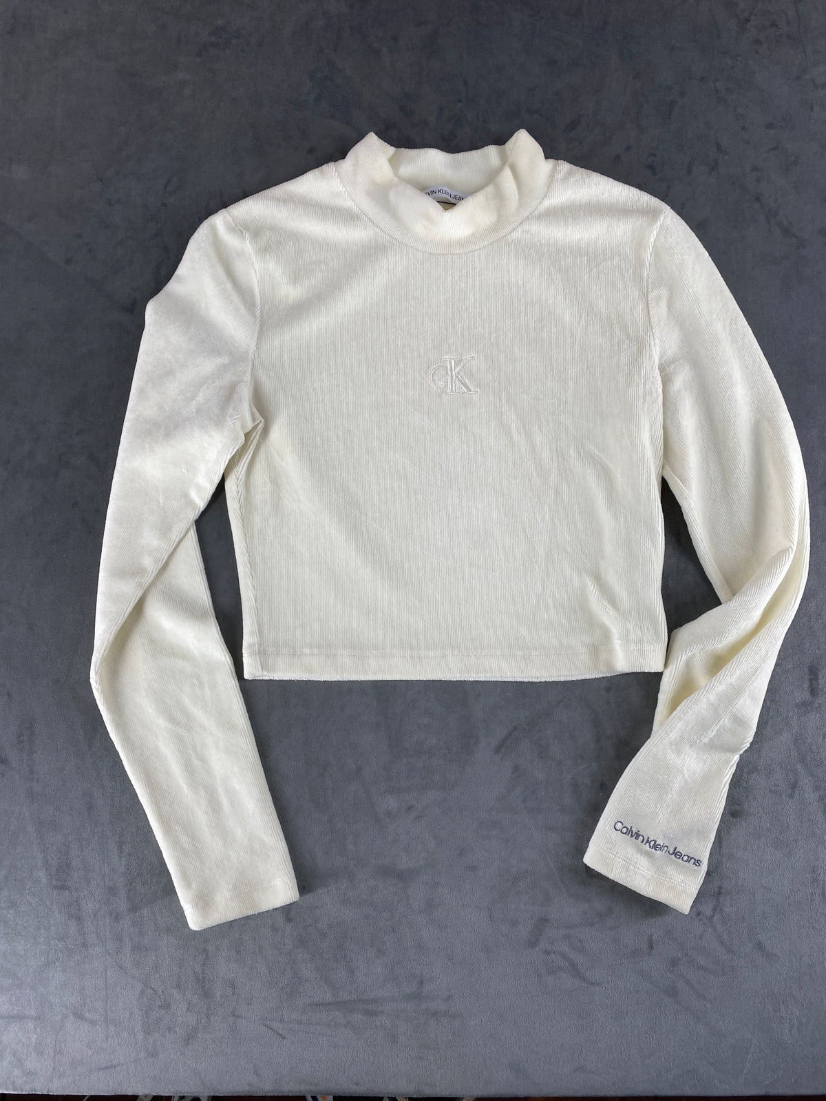 Dolcevita in velluto Calvin Klein Jeans crema – Donna Taglia S
