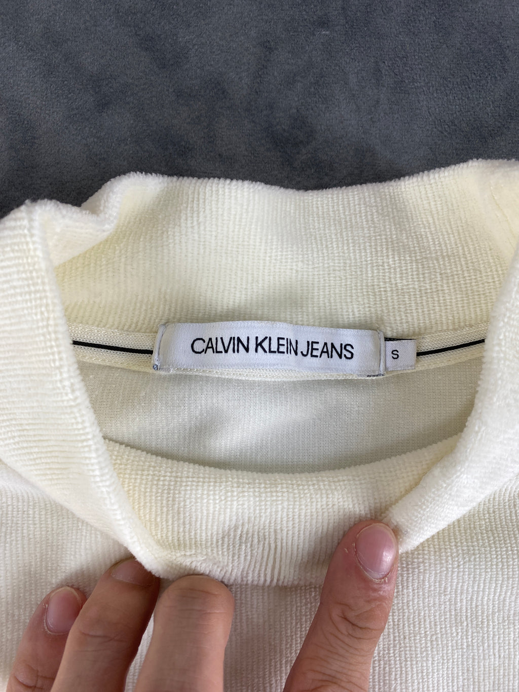 Dolcevita in velluto Calvin Klein Jeans crema – Donna Taglia S