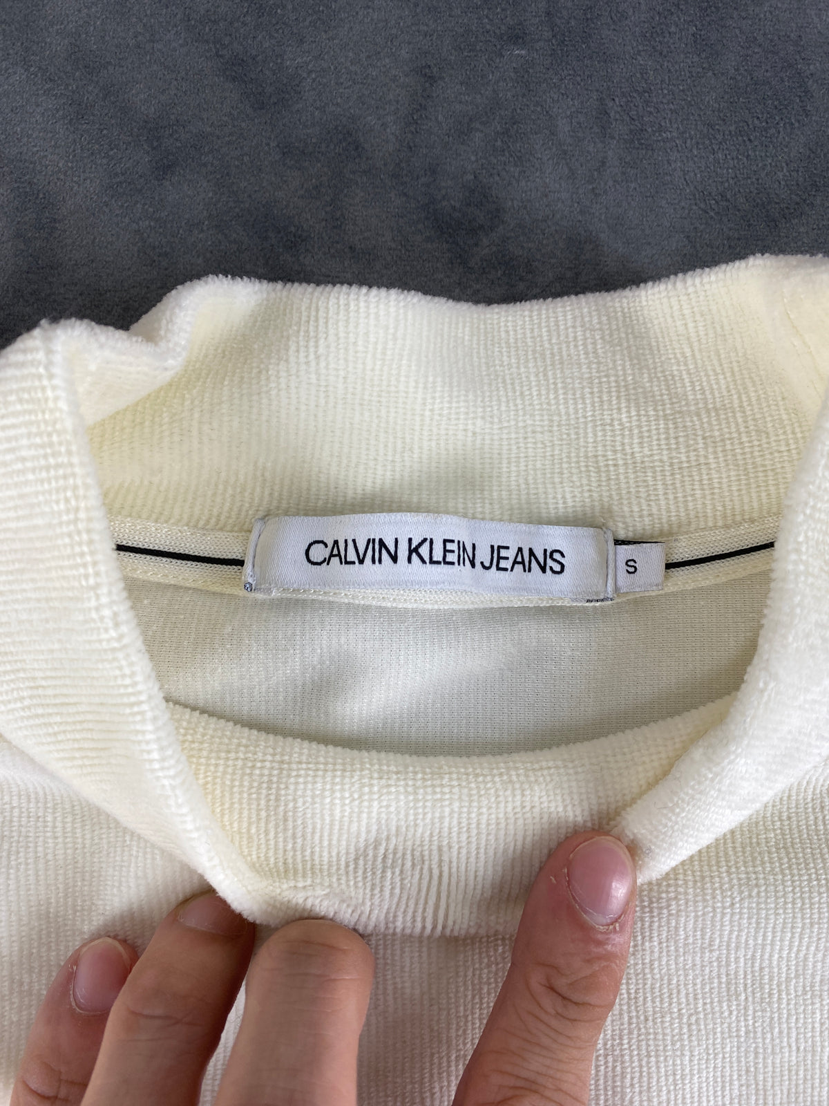 Dolcevita in velluto Calvin Klein Jeans crema – Donna Taglia S