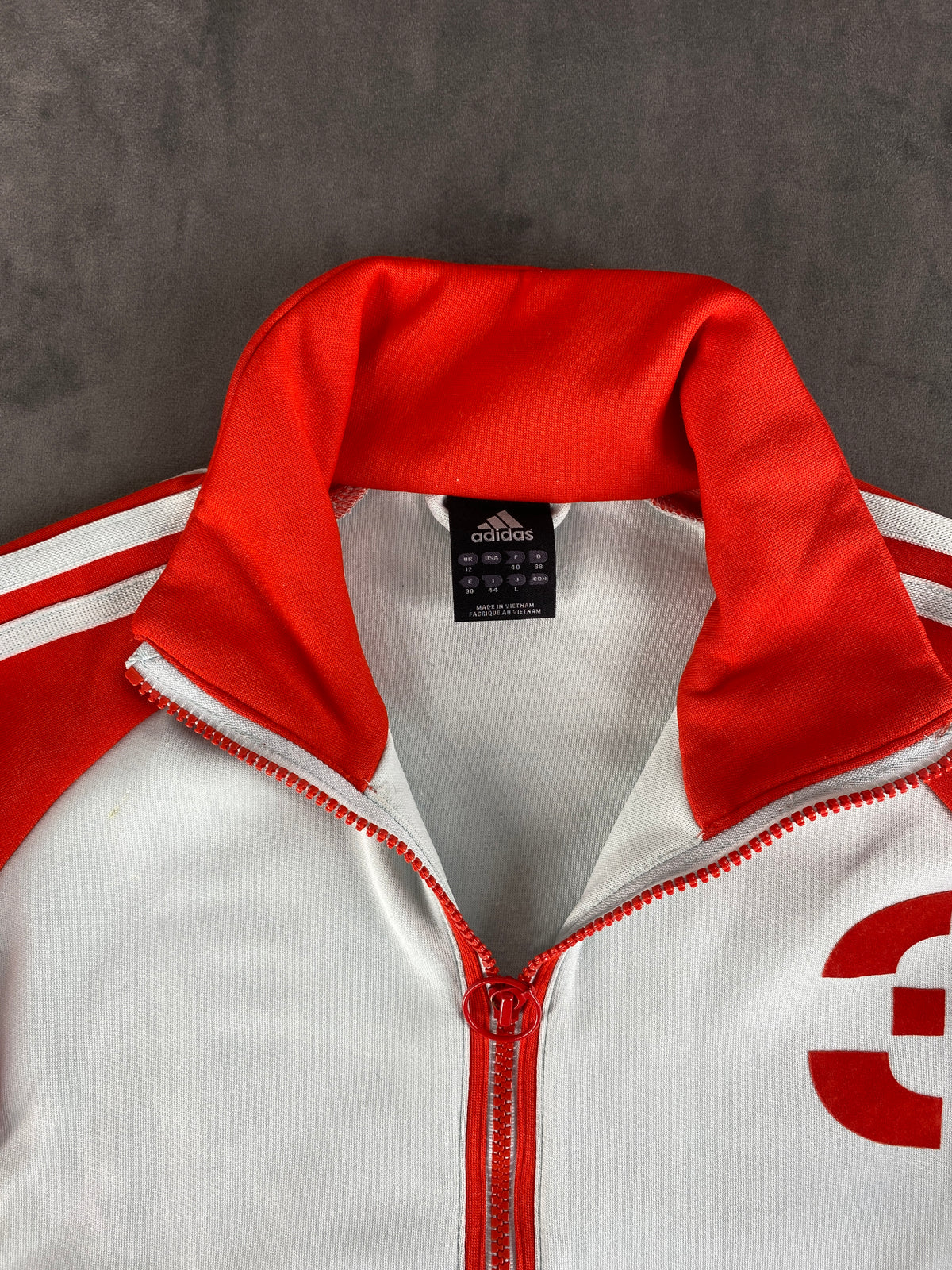 Track jacket Adidas bianca e rossa – Donna Taglia L