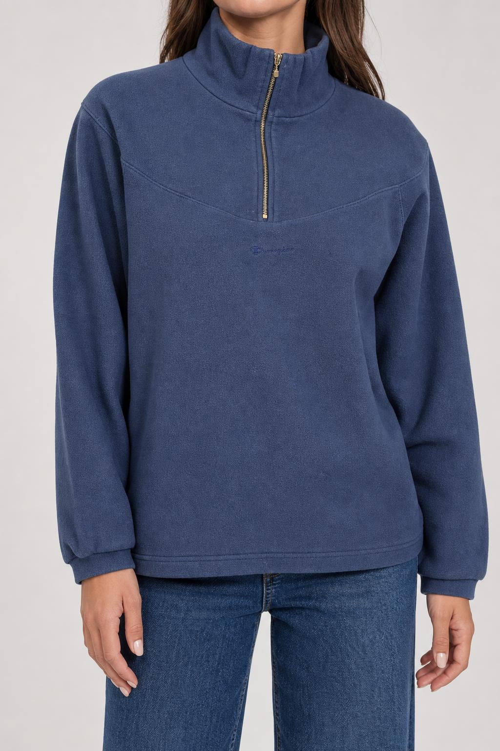 Felpa mezza zip Champion blu navy – Donna Taglia M