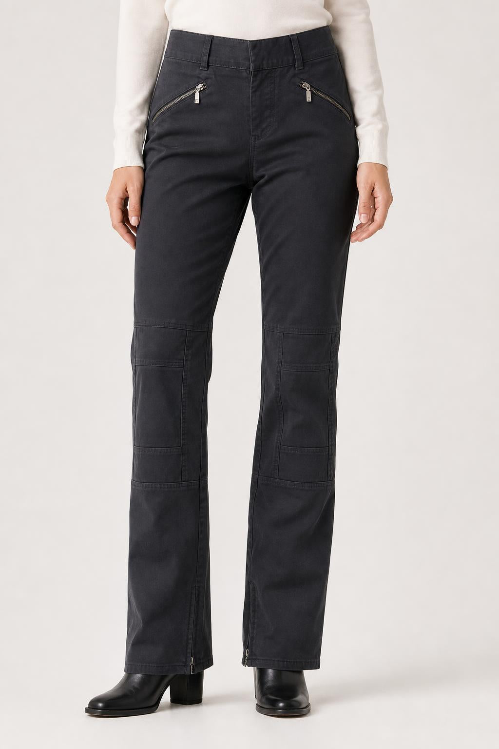 Pantaloni Calvin Klein Jeans grigio scuro con zip – Donna Taglia S (W27)