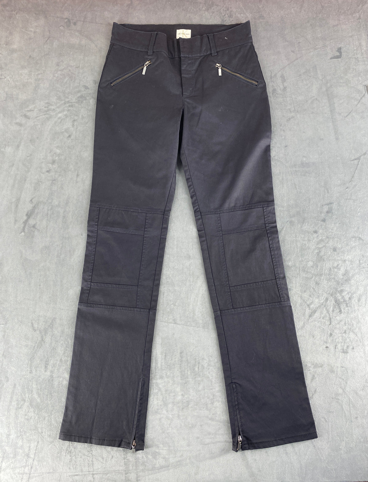 Pantaloni Calvin Klein Jeans grigio scuro con zip – Donna Taglia S (W27)