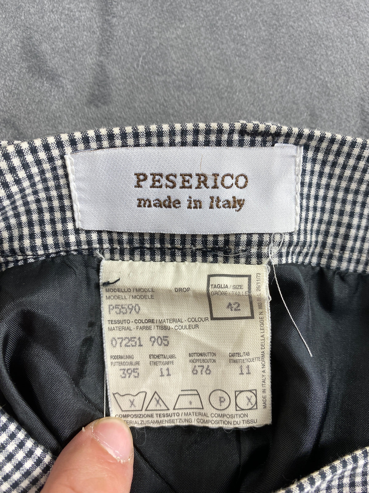 Gonna Peserico pied-de-poule con cintura – Donna Taglia M (IT 42)