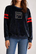 Felpa in velluto Fila blu navy – Donna Taglia S