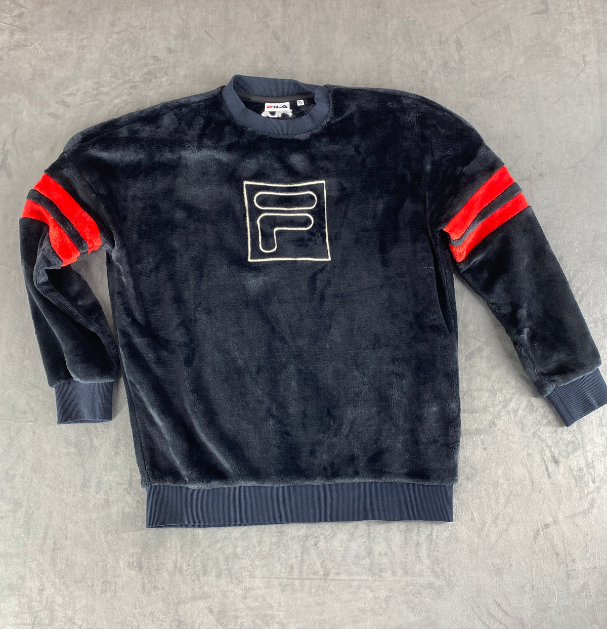 Felpa in velluto Fila blu navy – Donna Taglia S