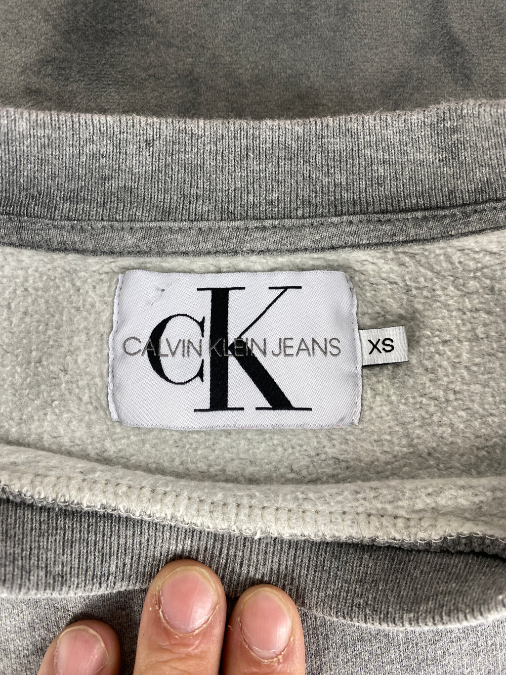 Felpa Calvin Klein Jeans grigia con logo – Donna Taglia S