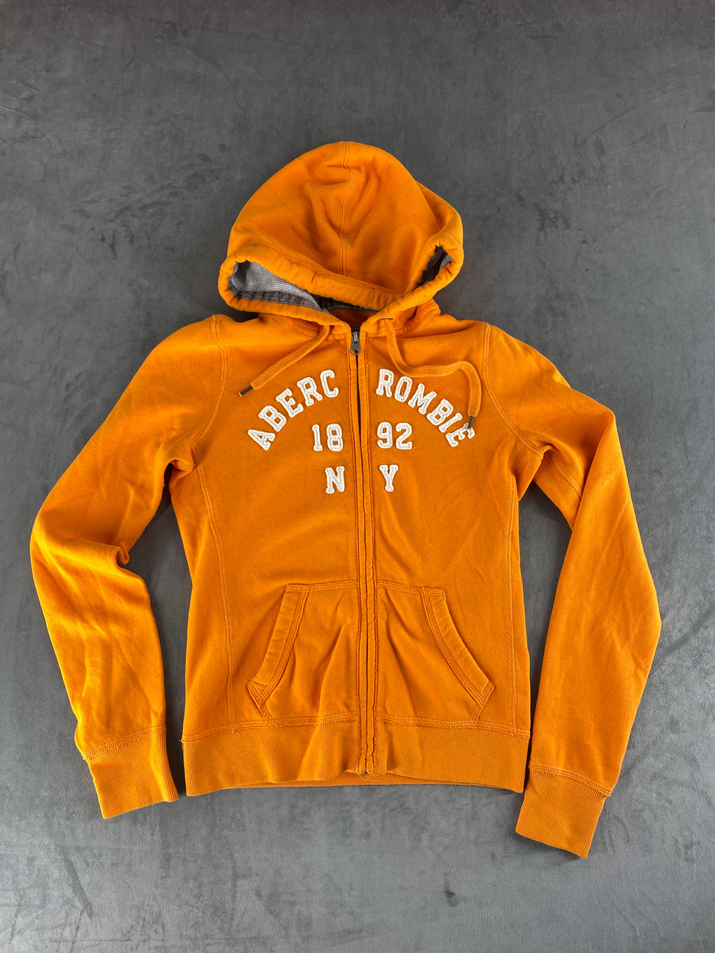 Felpa con cappuccio full-zip Abercrombie & Fitch arancione – Donna Taglia S