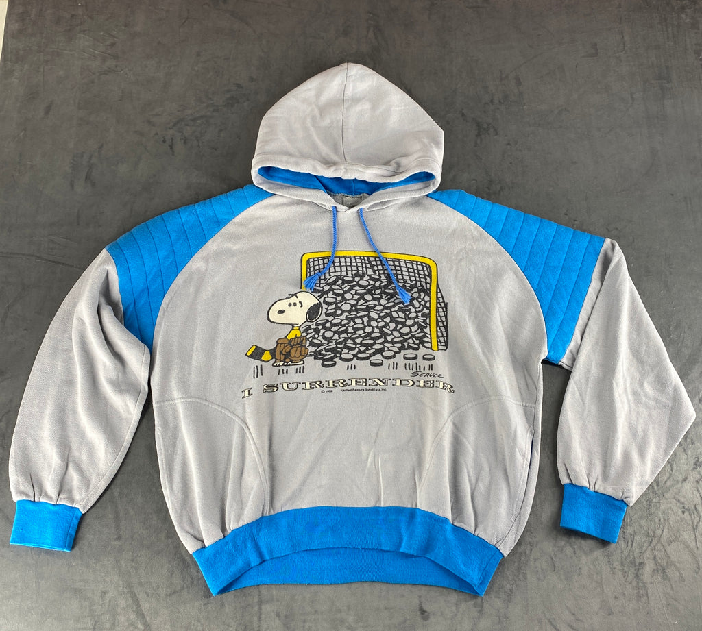 Felpa con cappuccio Snoopy grigia e blu – Donna Taglia L