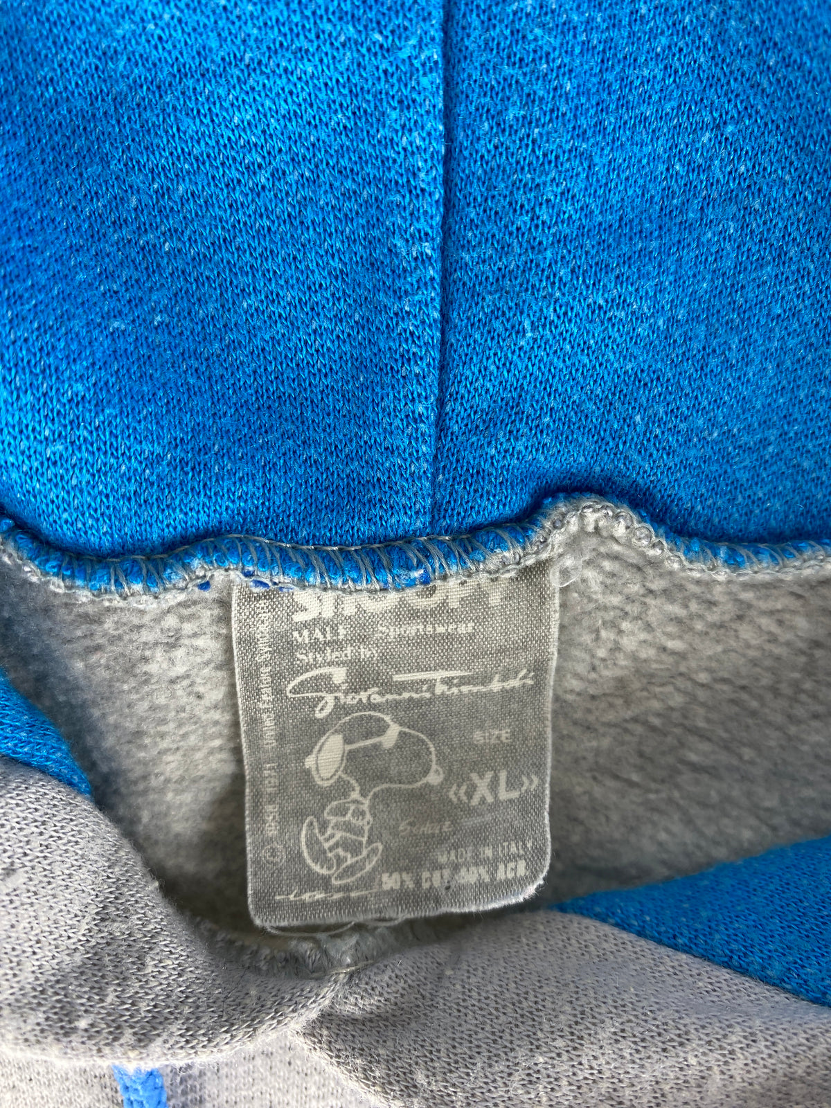 Felpa con cappuccio Snoopy grigia e blu – Donna Taglia L