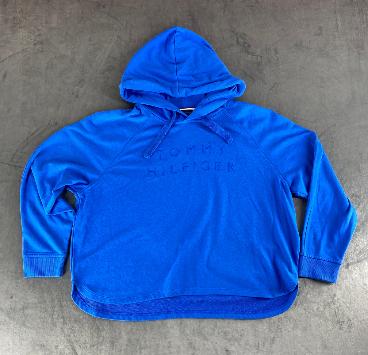 Felpa con cappuccio Tommy Hilfiger blu royal – Donna Taglia L