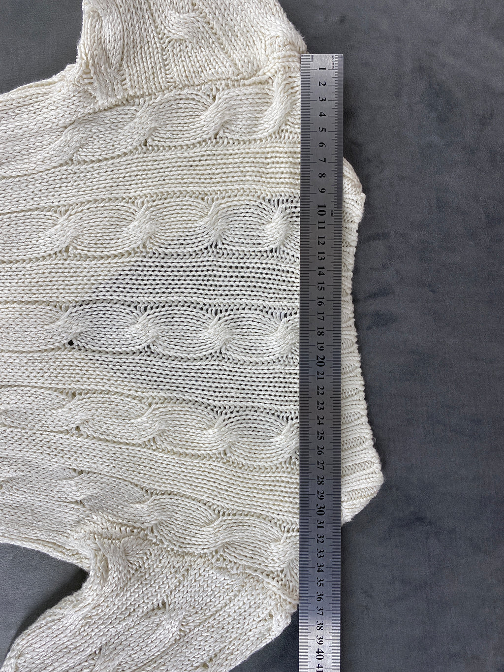 Maglione cable-knit Ralph Lauren panna scollo a V – Donna Taglia S