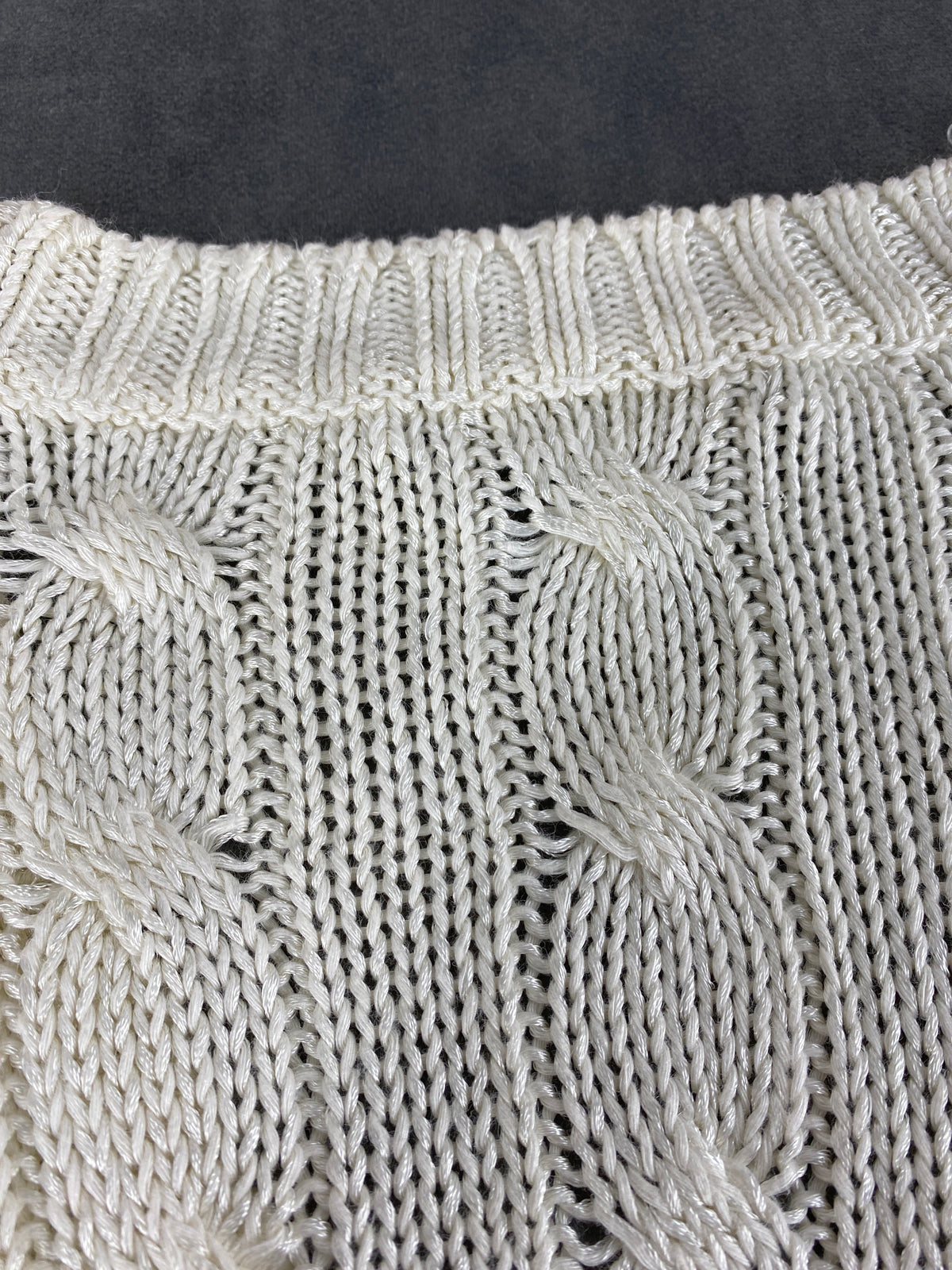 Maglione cable-knit Ralph Lauren panna scollo a V – Donna Taglia S