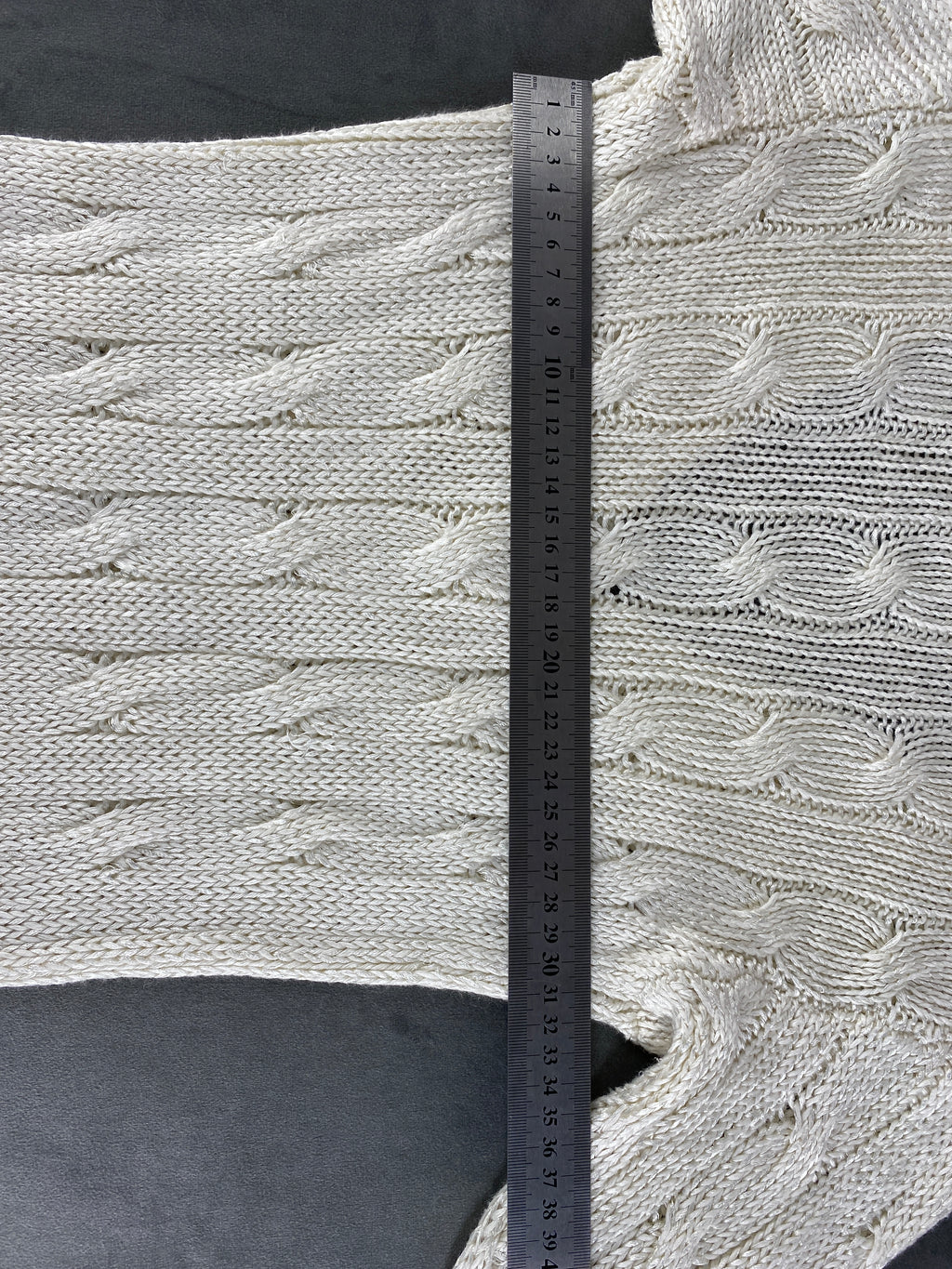 Maglione cable-knit Ralph Lauren panna scollo a V – Donna Taglia S