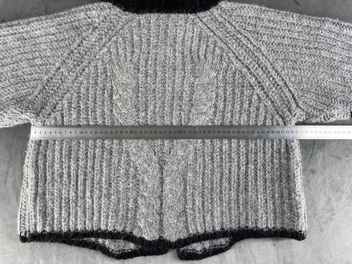 Mantellina in maglia Trussardi Jeans grigia collo scialle – Donna Taglia S