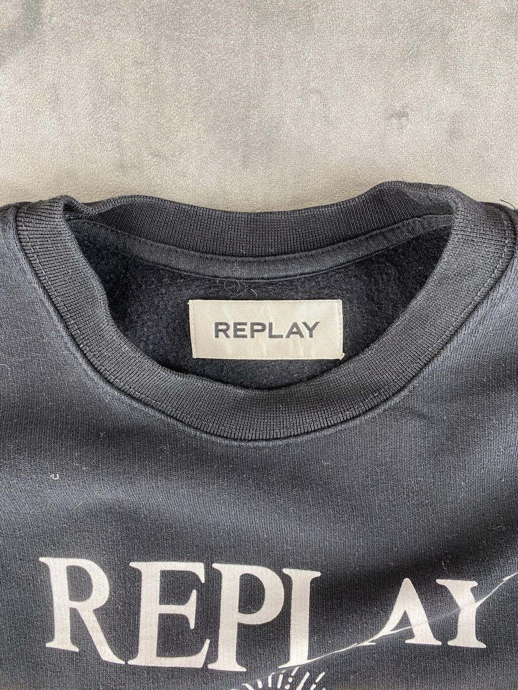 Felpa Replay blu navy logo vintage – Donna Taglia M