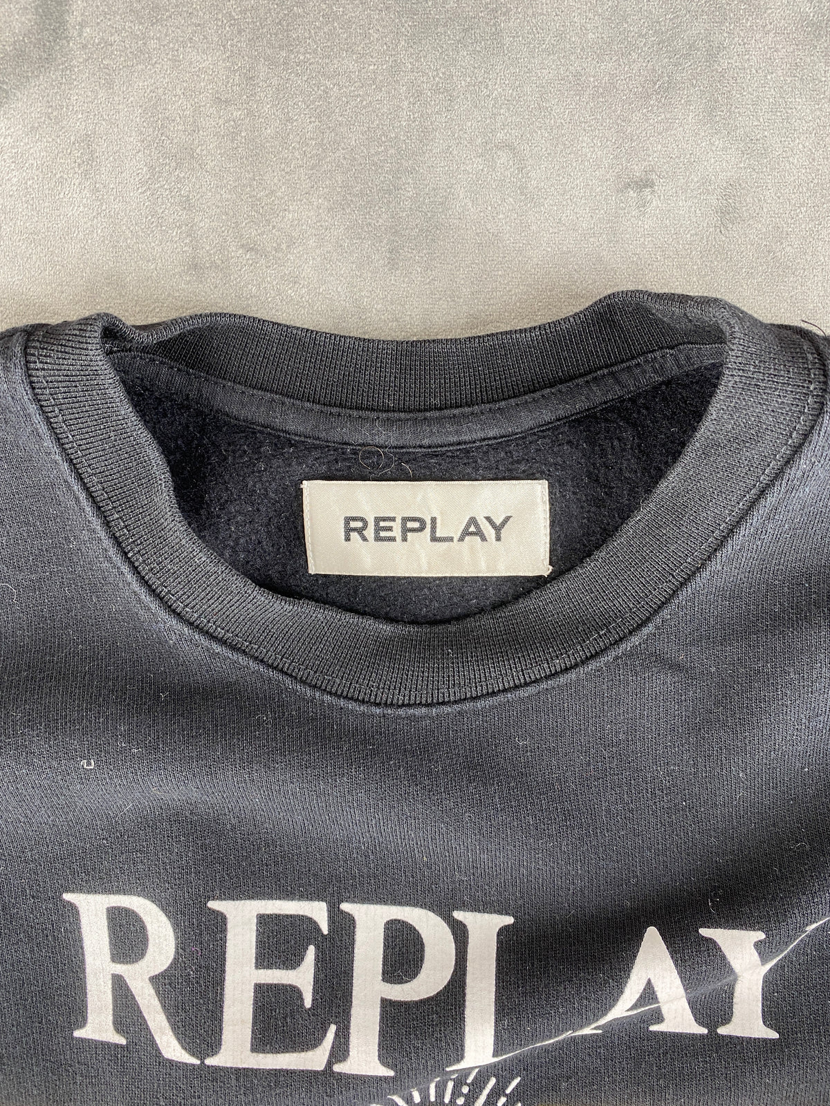Felpa Replay blu navy logo vintage – Donna Taglia M