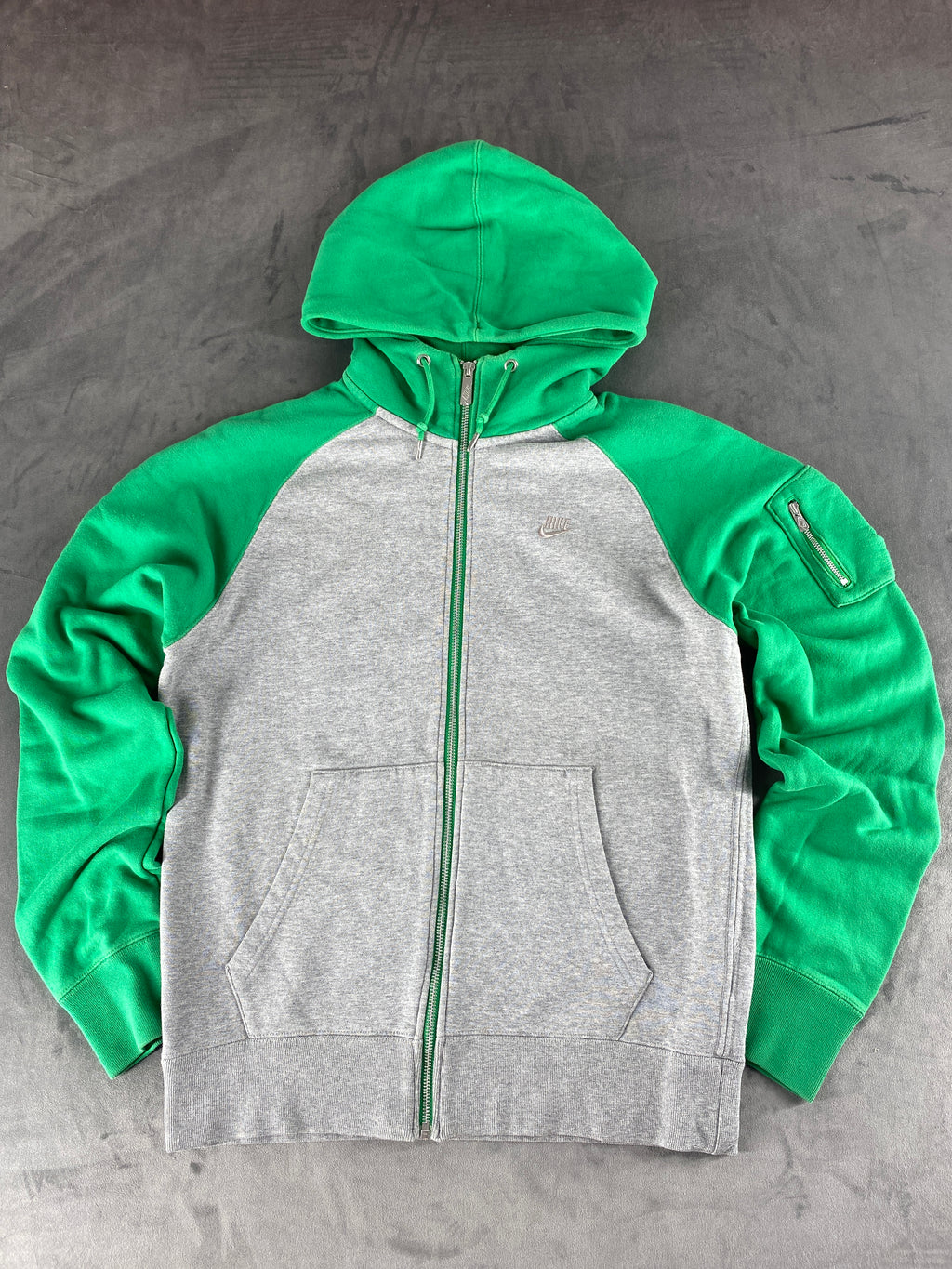 Felpa full-zip Nike Tech grigia e verde – Donna Taglia M