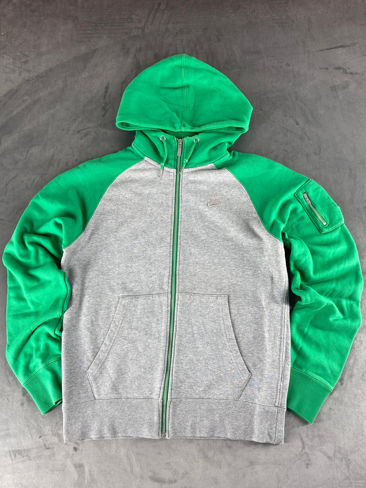 Felpa full-zip Nike Tech grigia e verde – Donna Taglia M