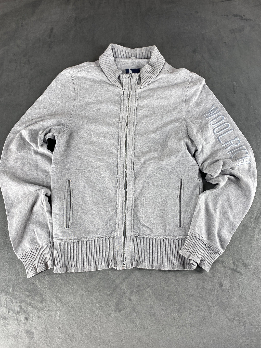 Felpa full-zip Woolrich grigia collo alto – Donna Taglia M