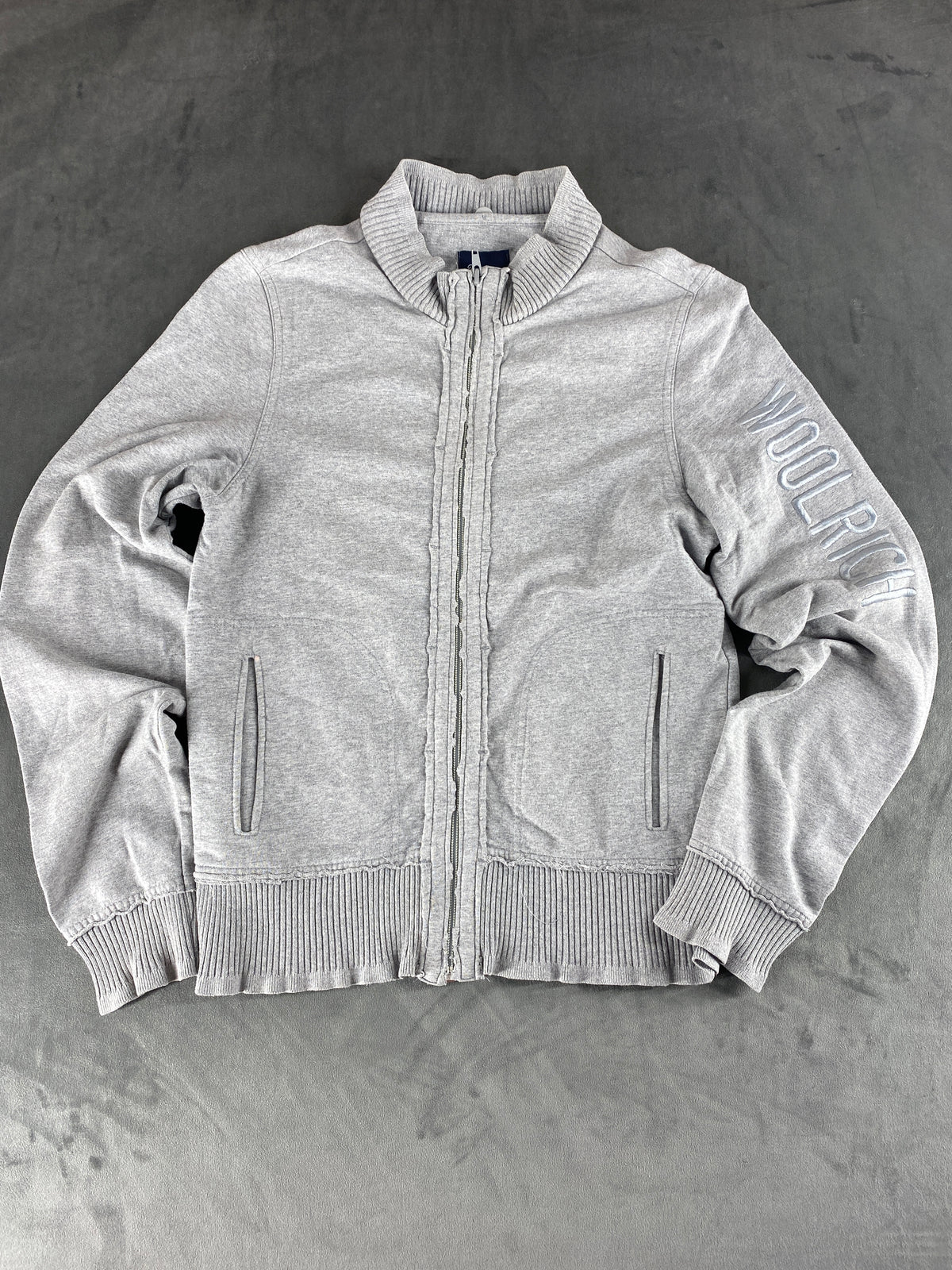Felpa full-zip Woolrich grigia collo alto – Donna Taglia M