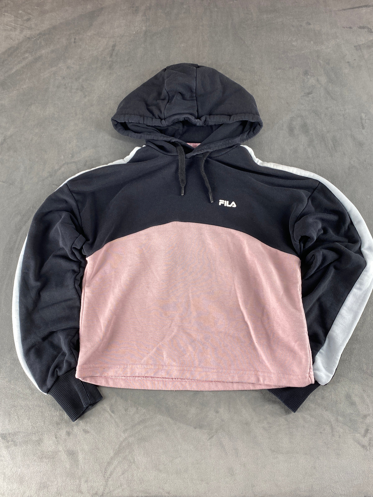 Felpa con cappuccio Fila navy e rosa – Donna Taglia S