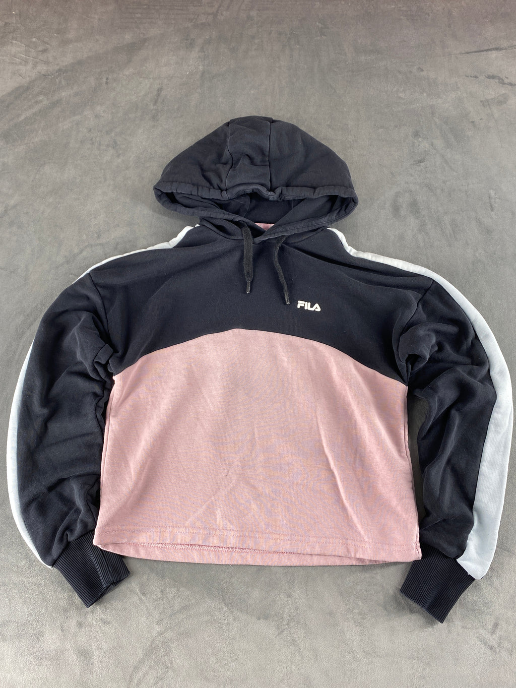 Felpa con cappuccio Fila navy e rosa – Donna Taglia S