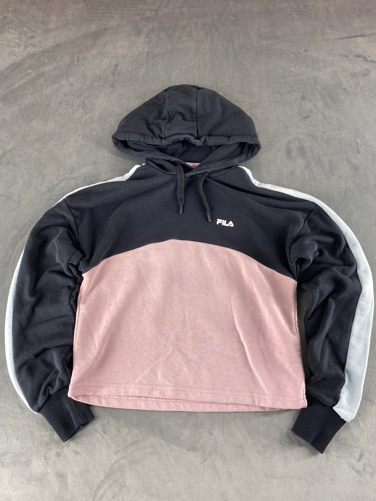 Felpa con cappuccio Fila navy e rosa – Donna Taglia S
