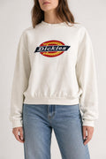 Felpa girocollo Dickies bianca con logo – Donna Taglia M