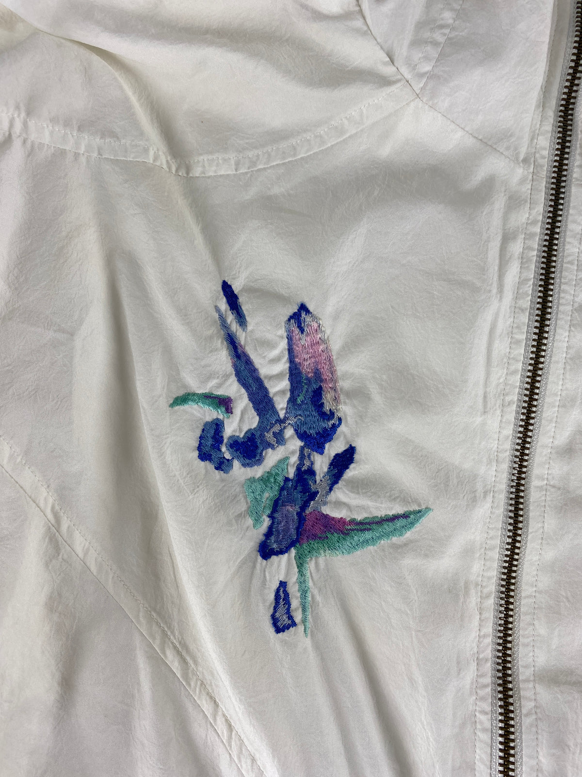 Giacca a vento Sergio Tacchini bianca con ricamo – Donna Taglia L (IT 44)