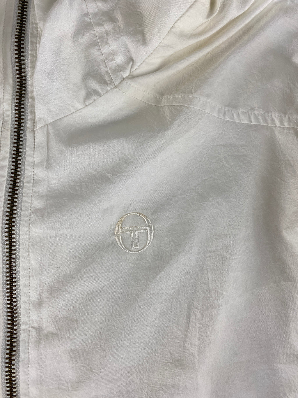 Giacca a vento Sergio Tacchini bianca con ricamo – Donna Taglia L (IT 44)