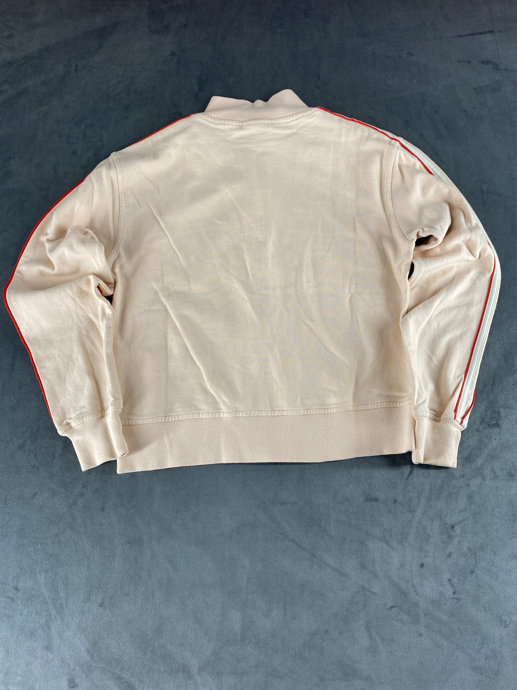 Track jacket Adidas crema con profili rossi – Donna Taglia M